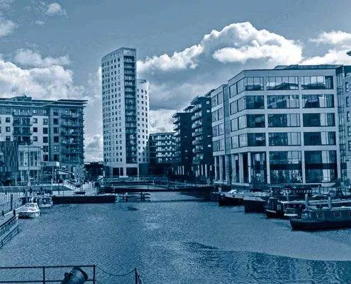 Commercial electrician in Leeds,Picture of apartments and buildings in Leeds